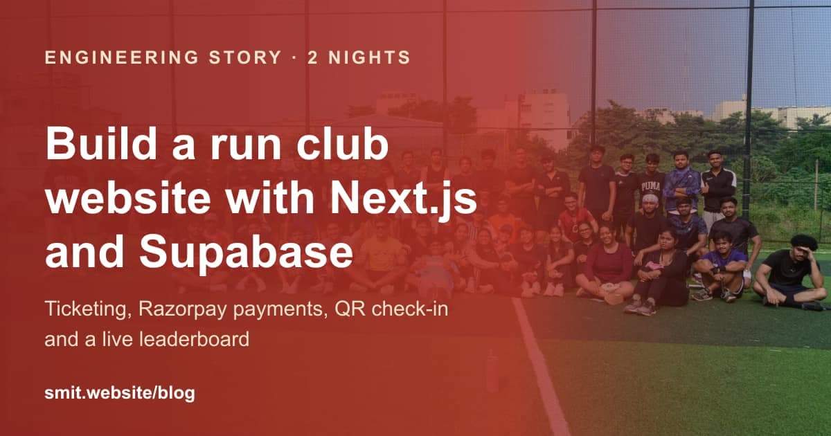 Build a Run Club Website with Next.js and Supabase in 2 Nights